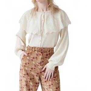 NEW ROSE VELVET colette sweater in cream